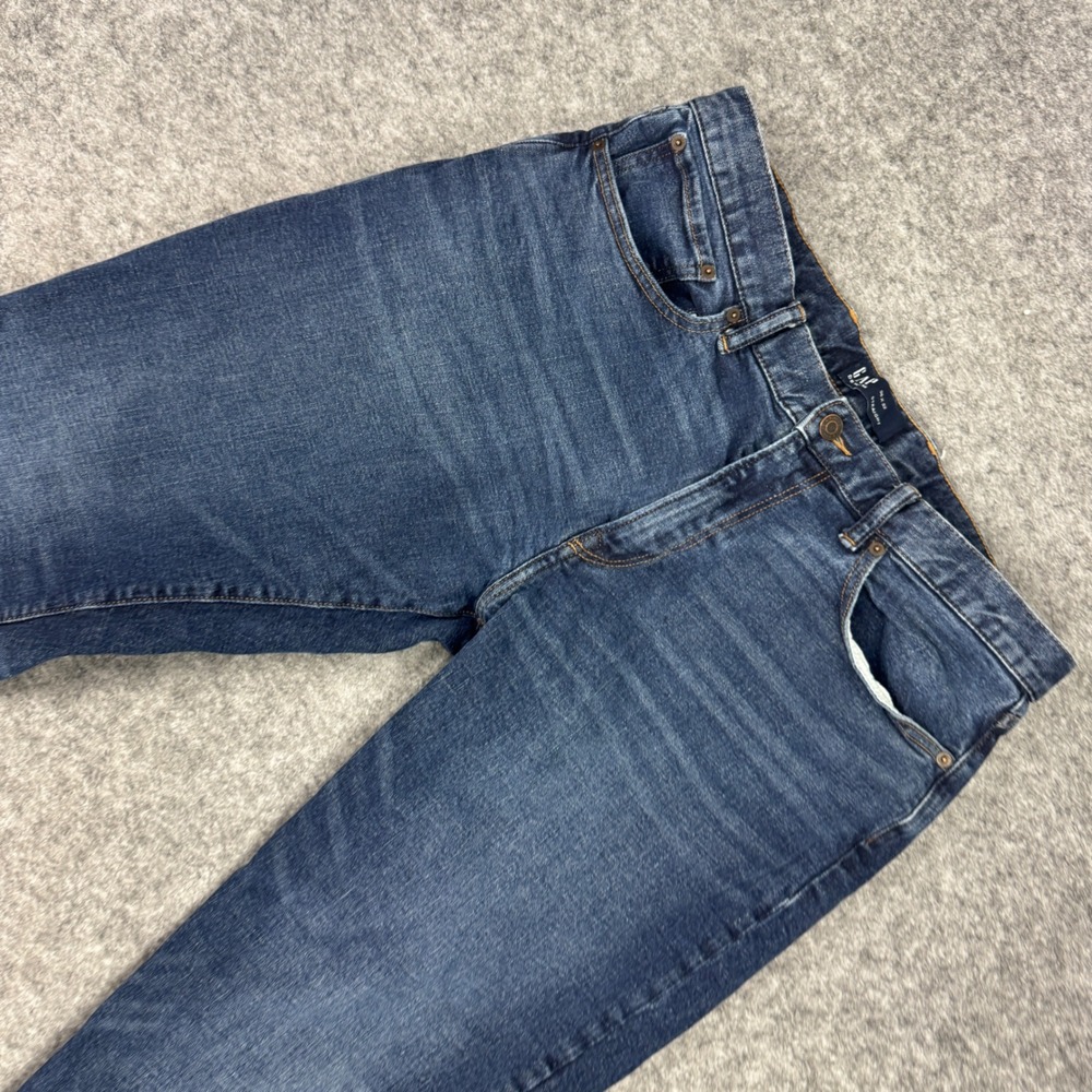 Gap Denim Mens 36x32 Straight Dark Tinted Blue Jeans Stretch Indigo